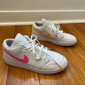 Women’s Multicolor White Neon Jordan 1 Low